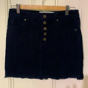 Navy Blue corduroy mini skirt
